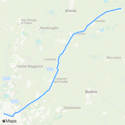 Tper BO Diretta Mondonuovo - Bologna map