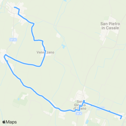 Tper BO Prontobus Ospedale Bentivoglio - San Giorgio di Piano - Castello d'Argile - Pieve di Cento map