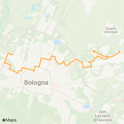 Tper BO Facoltà di Ingegneria - Ospedale Maggiore - Stazione Centrale - Fiera - Facoltà di Agraria map