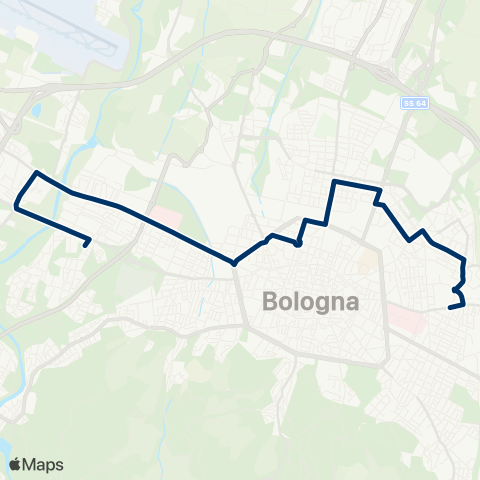 Tper BO Massarenti - Battindarno (Notturno) map