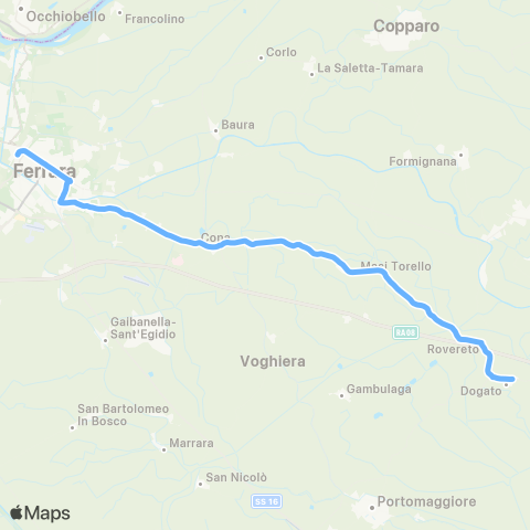 Tper FE Ferrara-Cona-Masi Torello-Comacchio-Lido Nazioni map