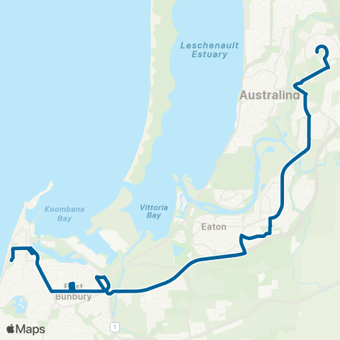 TransBunbury Bunbury - Eaton / Millbridge map