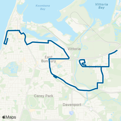 TransBunbury Bunbury - Eaton map