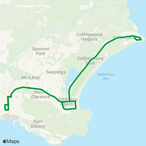 TransAlbany Albany - Emu Point map