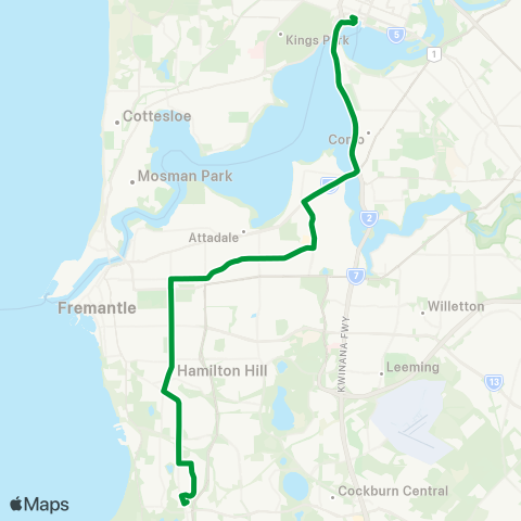 Transperth Elizabeth Quay - Munster map