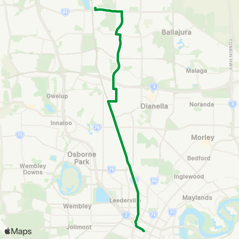 Transperth Perth - Kingsway City map