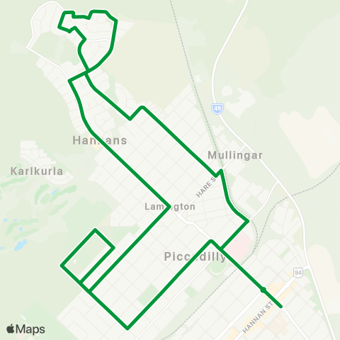 TransGoldfields Kalgoorlie - Hannans map