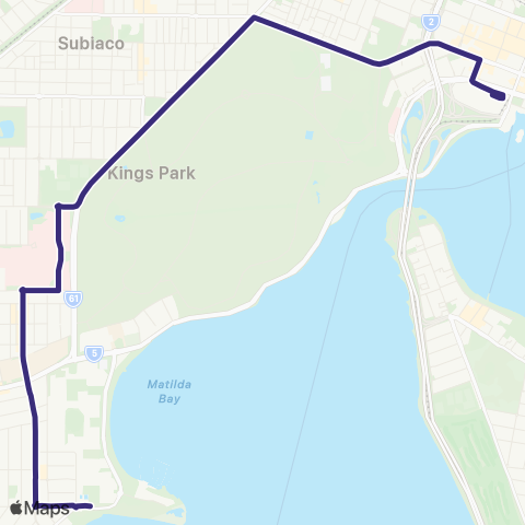 Transperth Purple CAT map