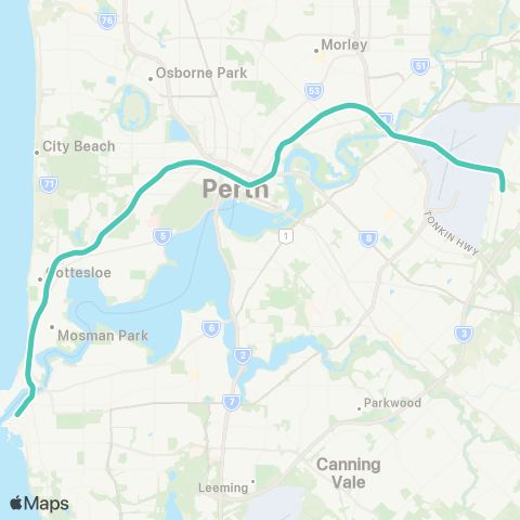 Transperth Airport map