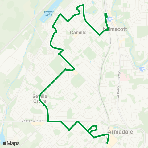 Transperth Kelmscott - Armadale map