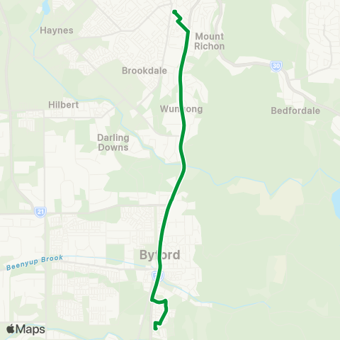 Transperth Armadale - Byford map