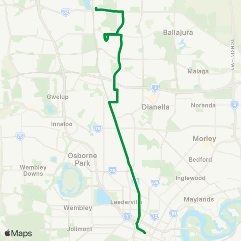 Transperth Perth - Kingsway City map