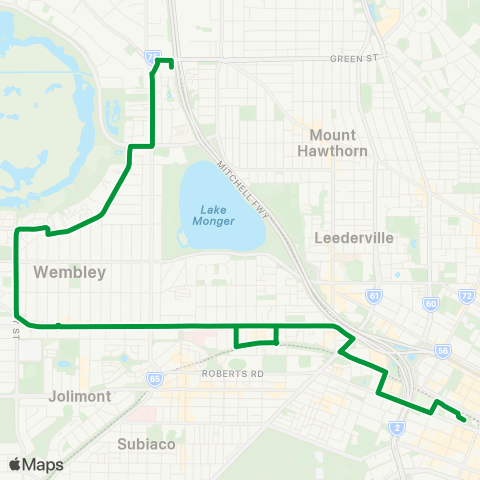 Transperth Perth - Glendalough map