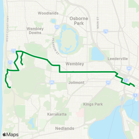 Transperth Perth - City Bch map