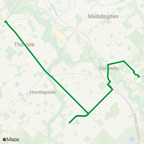 Transperth Thornlie - Gosnells map