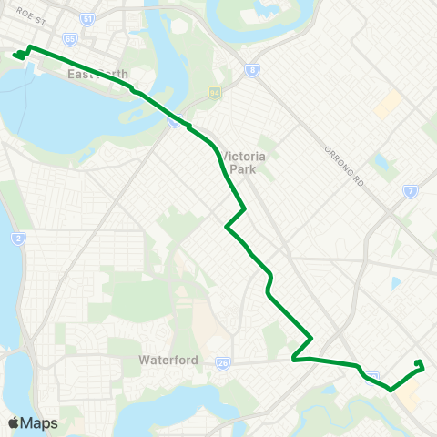 Transperth Elizabeth Qy - Bentley map