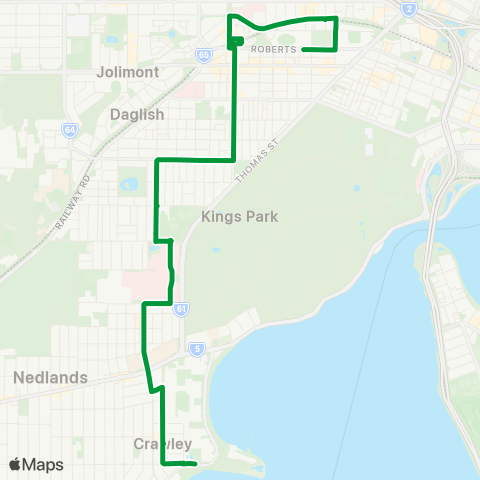 Transperth Leederville - UWA map