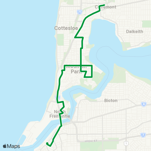 Transperth Perth - Fremantle map