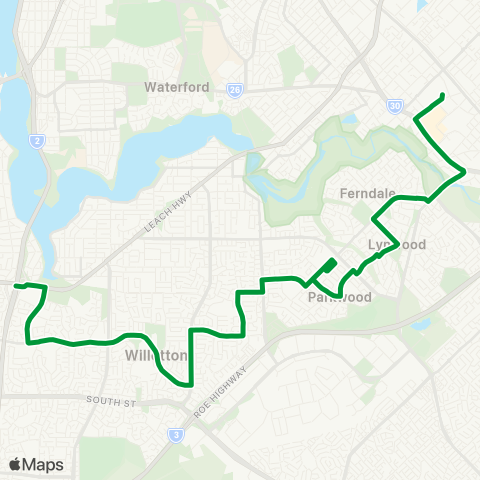 Transperth Bull Creek - Cannington map