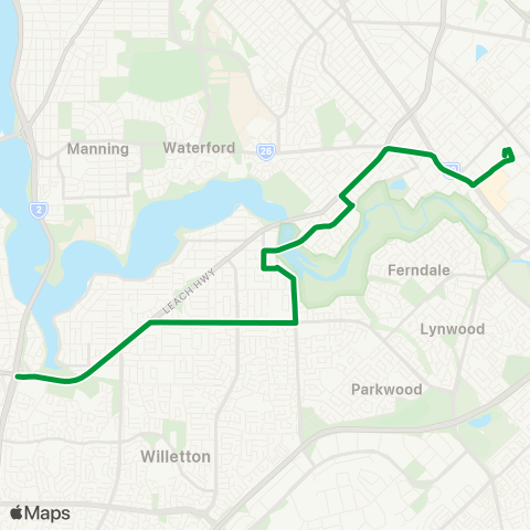 Transperth Bull Creek - Cannington map