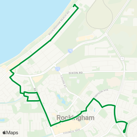 Transperth Rockingham - Rockingham Beach map