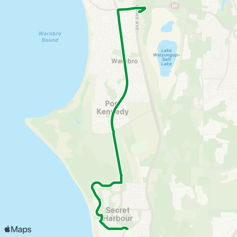 Transperth Rockingham - Secret Harbour map