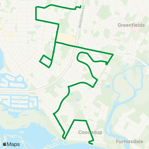 Transperth Mandurah - Coodanup map