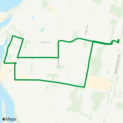 Transperth Mandurah Loop Anticlockwise map