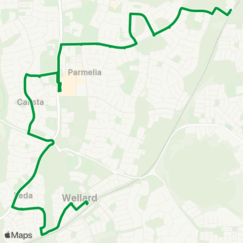 Transperth Kwinana - Wellard map