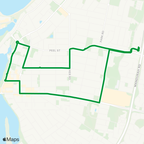 Transperth Mandurah Loop Clockwise map