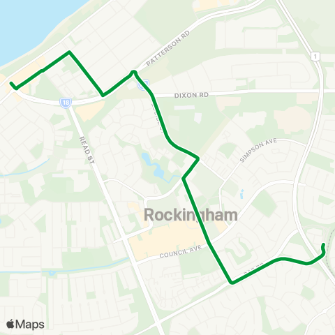 Transperth Rockingham - Rockingham Foreshore map