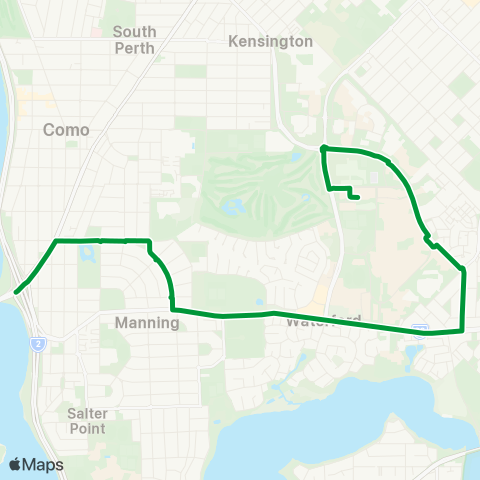 Transperth Canning Bridge - Curtin U map