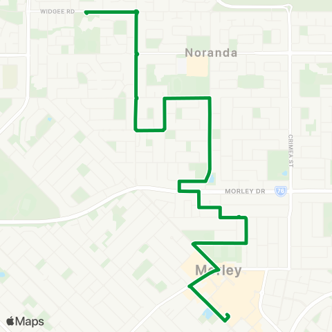 Transperth Morley - Noranda map