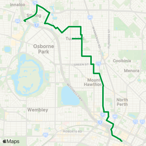 Transperth Perth - Stirling map