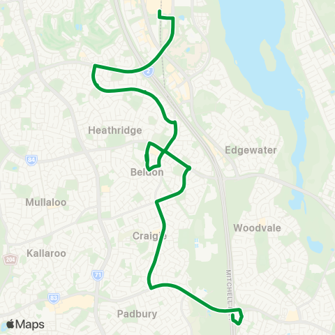 Transperth Whitfords - Joondalup map