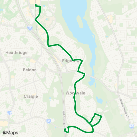 Transperth Whitfords - Joondalup map