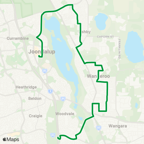 Transperth Whitfords - Joondalup map