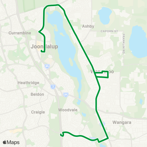 Transperth Whitfords - Joondalup map