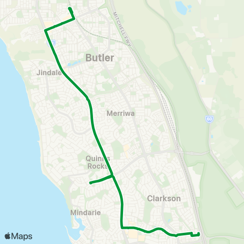 Transperth Clarkson - Butler map