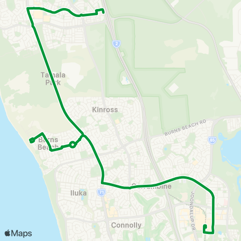 Transperth Joondalup - Kinross map