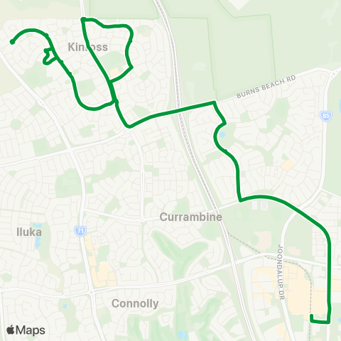 Transperth Joondalup - Kinross map