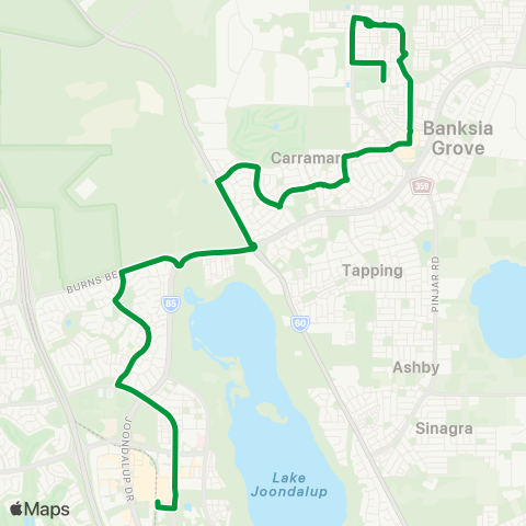 Transperth Joondalup - Banksia Grove map