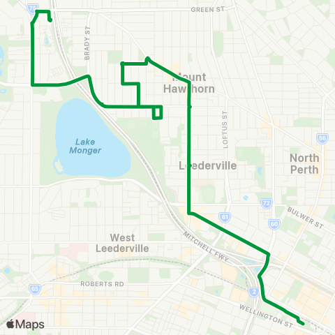 Transperth Perth - Glendalough Sta map