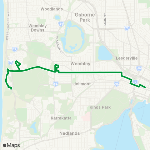 Transperth Perth - City Bch map