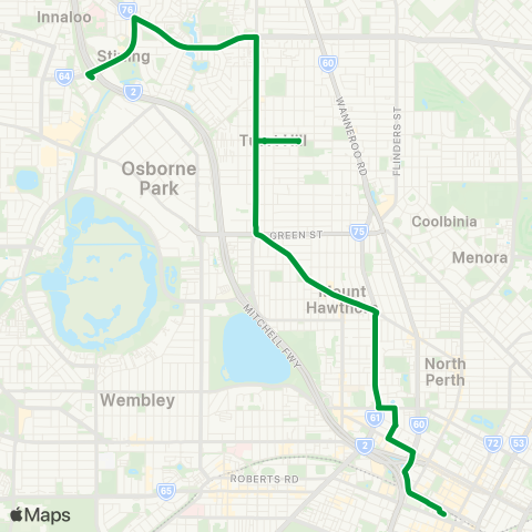 Transperth Perth - Stirling map