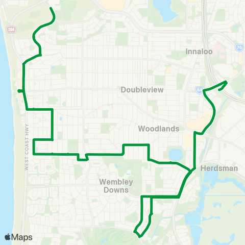 Transperth Stirling - Scarborough map