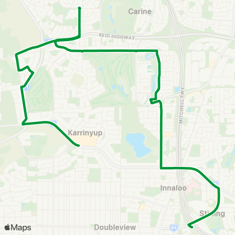 Transperth Stirling - Karrinyup bus map