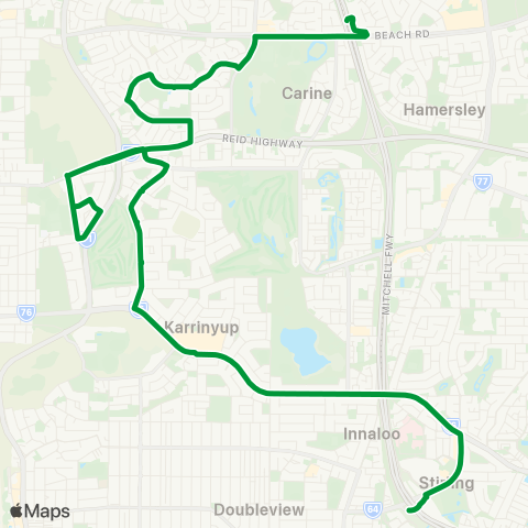 Transperth Stirling - Warwick map