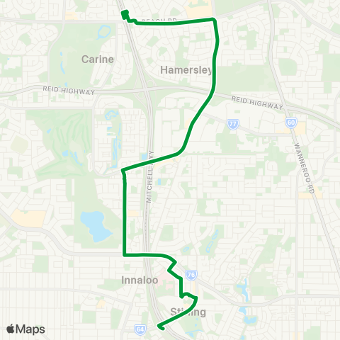 Transperth Stirling - Warwick map