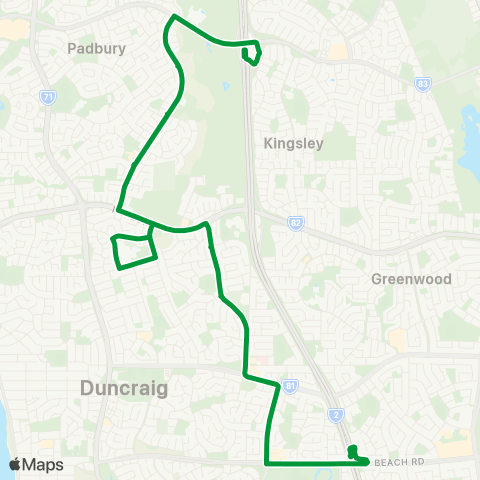 Transperth Warwick - Whitfords map